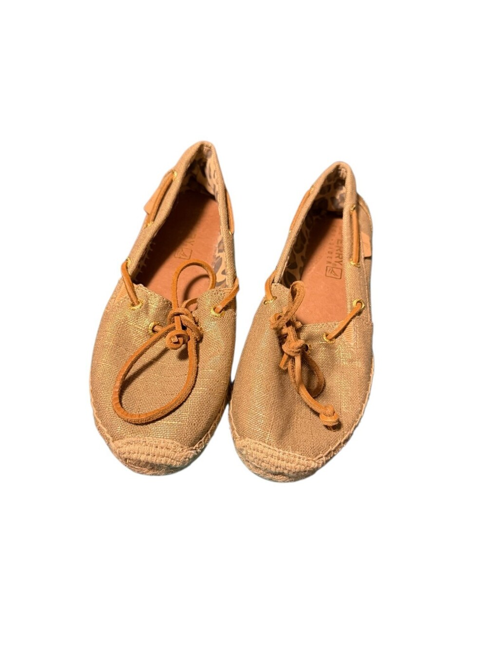 Sperry Casual Espadrille Slip-On Loafers Gold sz 5